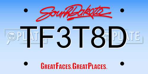 TF3T8D South Dakota License Plate