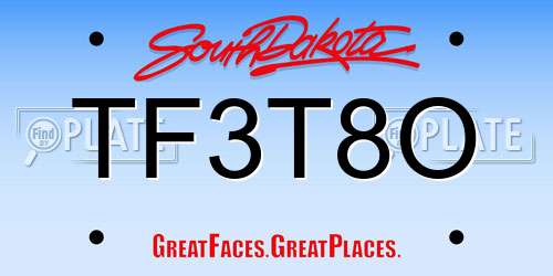 TF3T8O South Dakota License Plate