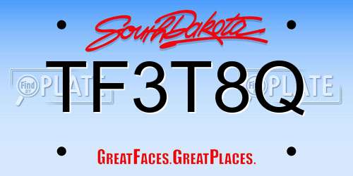 TF3T8Q South Dakota License Plate