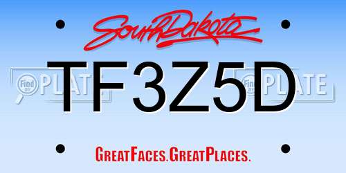 TF3Z5D South Dakota License Plate
