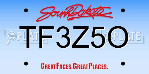 TF3Z5O South Dakota License Plate