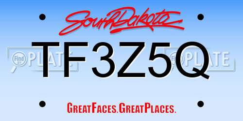 TF3Z5Q South Dakota License Plate