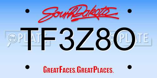 TF3Z8O South Dakota License Plate