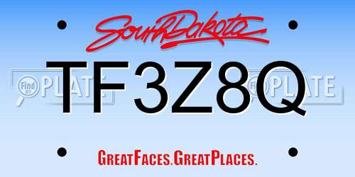 TF3Z8Q South Dakota License Plate