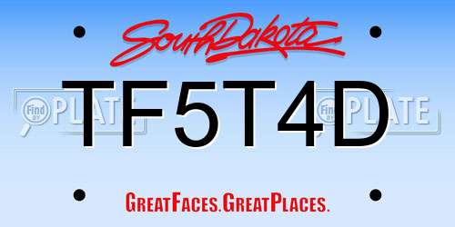 TF5T4D South Dakota License Plate