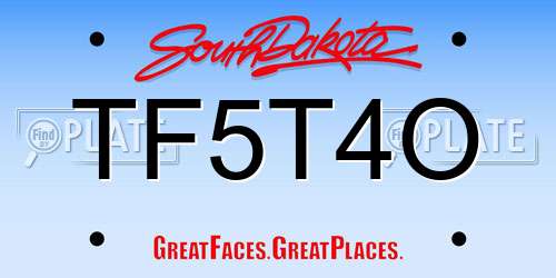 TF5T4O South Dakota License Plate