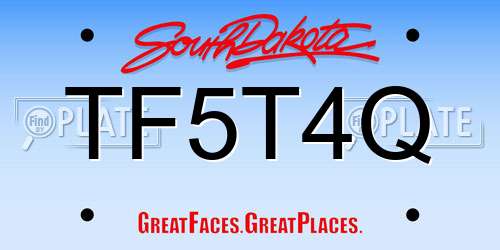 TF5T4Q South Dakota License Plate