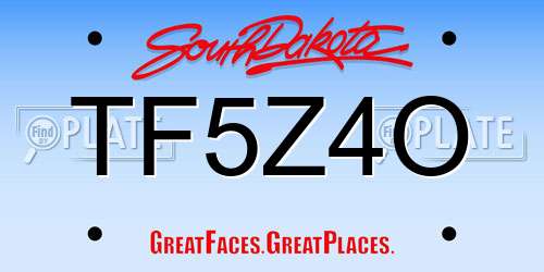 TF5Z4O South Dakota License Plate