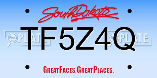 TF5Z4Q South Dakota License Plate