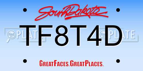 TF8T4D South Dakota License Plate