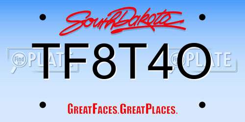 TF8T4O South Dakota License Plate