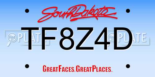 TF8Z4D South Dakota License Plate
