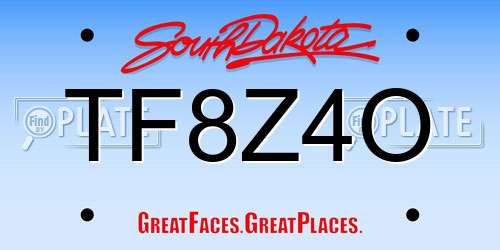 TF8Z4O South Dakota License Plate