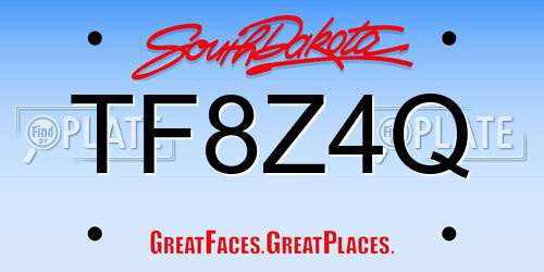 TF8Z4Q South Dakota License Plate