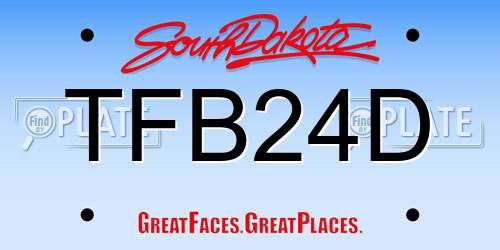 TFB24D South Dakota License Plate