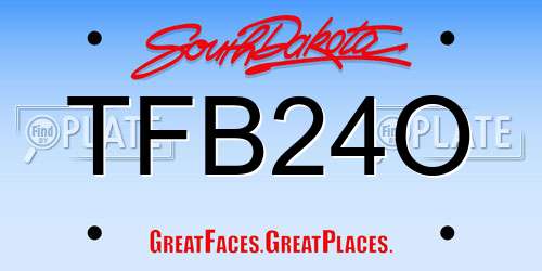 TFB24O South Dakota License Plate