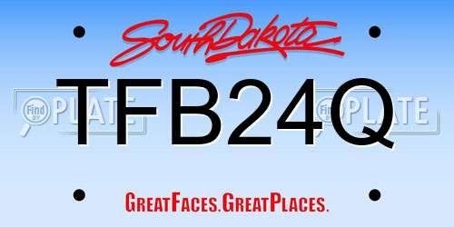 TFB24Q South Dakota License Plate
