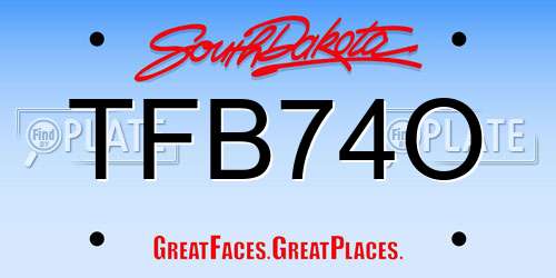 TFB74O South Dakota License Plate