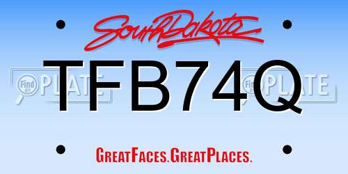 TFB74Q South Dakota License Plate