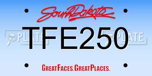 TFE250 South Dakota License Plate