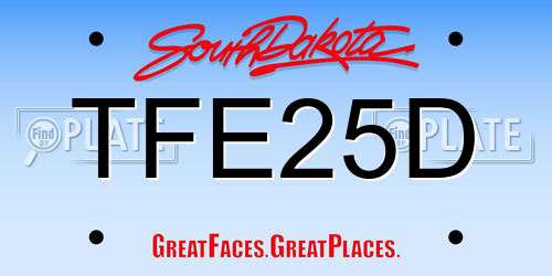 TFE25D South Dakota License Plate