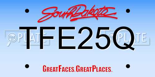 TFE25Q South Dakota License Plate