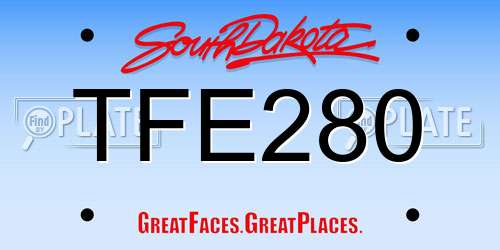 TFE280 South Dakota License Plate