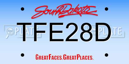 TFE28D South Dakota License Plate