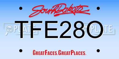 TFE28O South Dakota License Plate