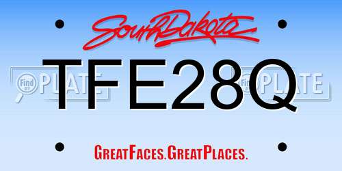 TFE28Q South Dakota License Plate