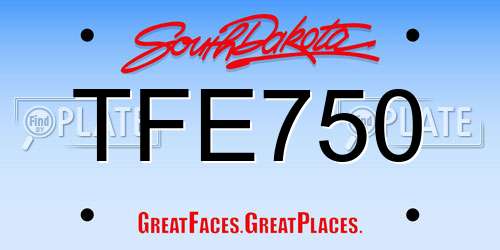 TFE750 South Dakota License Plate