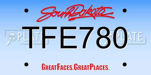 TFE780 South Dakota License Plate