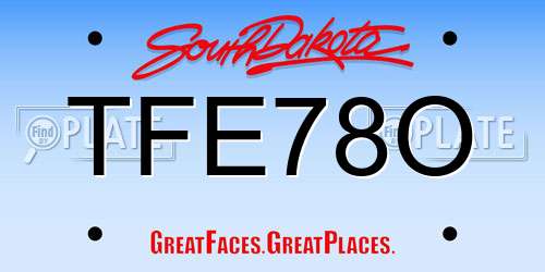 TFE78O South Dakota License Plate