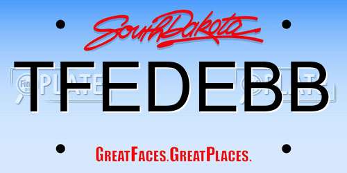 TFEDEBB South Dakota License Plate