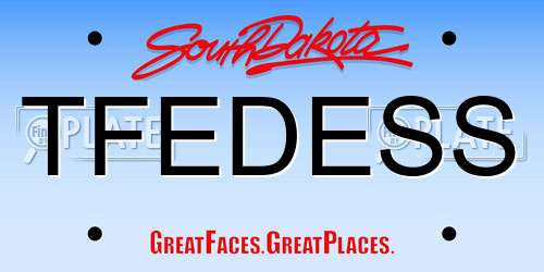 TFEDESS South Dakota License Plate