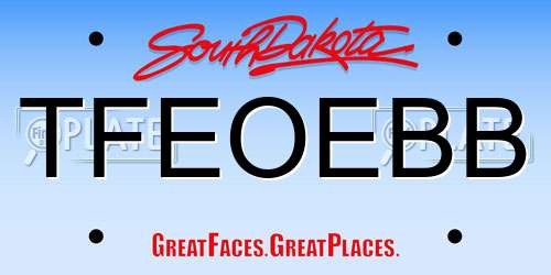 TFEOEBB South Dakota License Plate