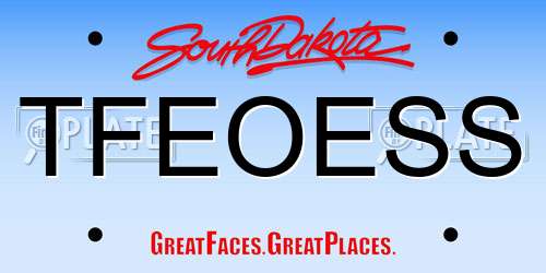 TFEOESS South Dakota License Plate