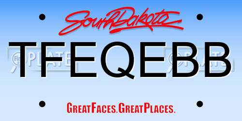 TFEQEBB South Dakota License Plate