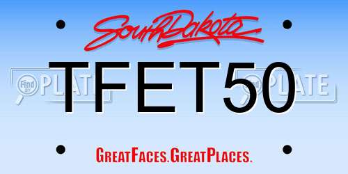 TFET50 South Dakota License Plate