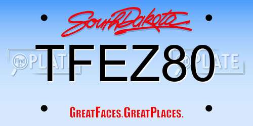 TFEZ80 South Dakota License Plate