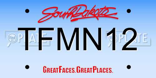 TFMN12 South Dakota License Plate