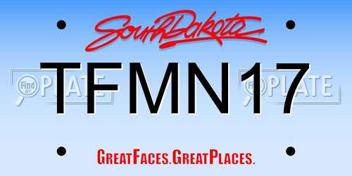TFMN17 South Dakota License Plate