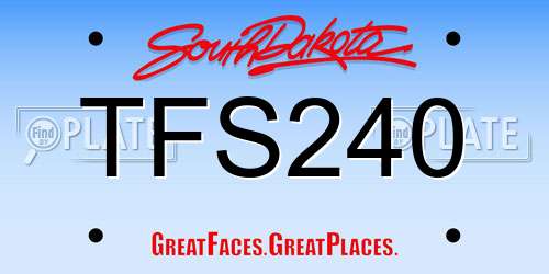 TFS240 South Dakota License Plate