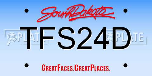 TFS24D South Dakota License Plate