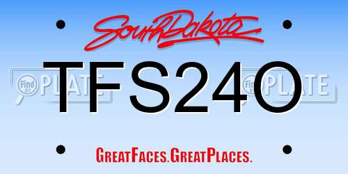 TFS24O South Dakota License Plate