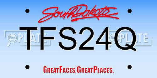 TFS24Q South Dakota License Plate