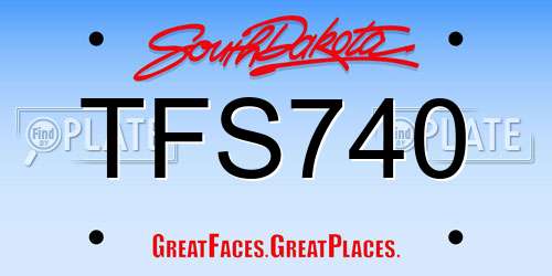 TFS740 South Dakota License Plate