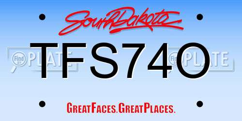 TFS74O South Dakota License Plate