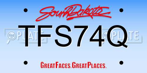 TFS74Q South Dakota License Plate