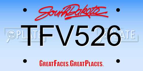 TFV526 South Dakota License Plate